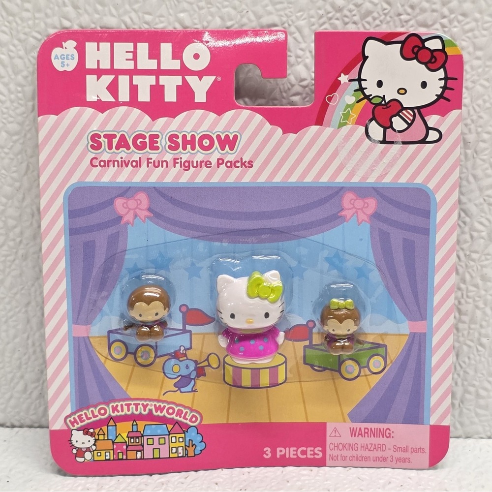 New Hello Kitty Stage Show Carnival Fun Figure 3 Piece Pack